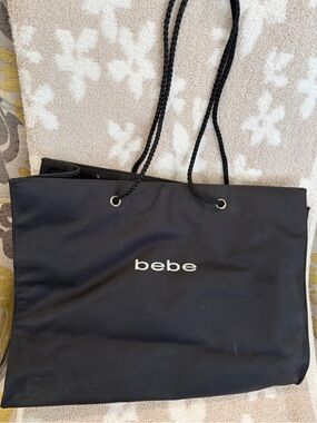BeBe Black Satin Tote Bag